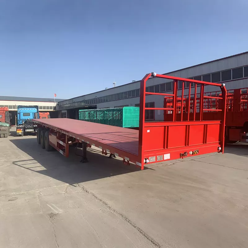 Lichtgewicht flatbed-oplegger met rechte ligger