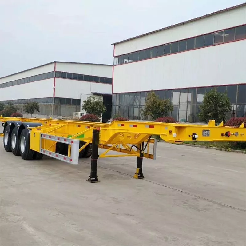 Skeletcontainer-oplegger met laag bed